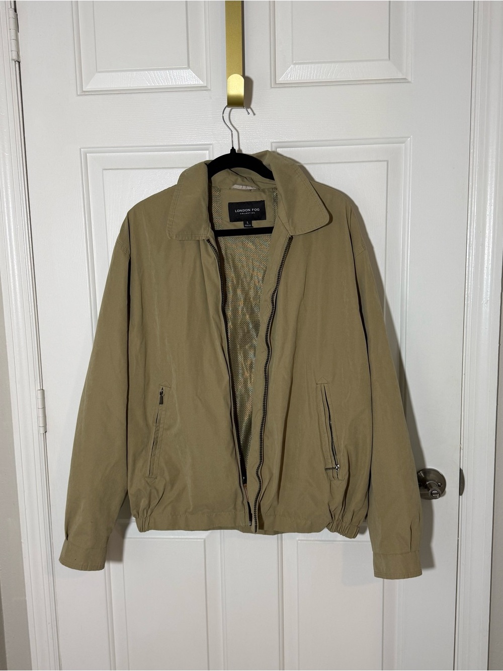 London Fog Lightweight Khaki Zip Jacket